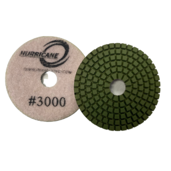 4" Hurricane Engineered Stone White 7 Step Polishing Pad #3000