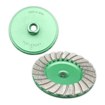 4" Western Green Turbo Cup Wheel Flat Body (Y-Green) Coarse