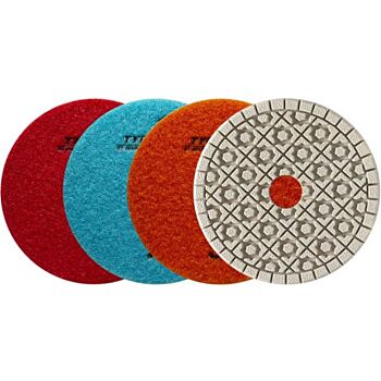 4" Typhoon Engineered Stone Polishing Pad White Back
