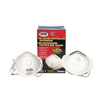 SAS Safety 8611 N95 Valved Particulate Respirators (10 Pack)