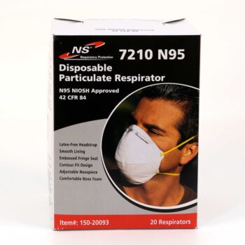 NSI 7210 N95 Disposable Respirator Masks, 20/Box 20093