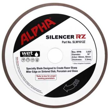 12" Alpha Silencer RZ Bridge Saw/Rail Saw Blade for Porcelain/Sintered Slabs/Glass Panel
