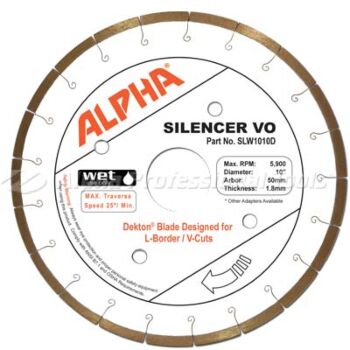 10" Alpha Silencer VO Marmo/Montresor Blade for Granite/Quartz 1/4" Rod