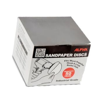 4" Alpha Sandpaper Hook & Loop - 50 Pack #320