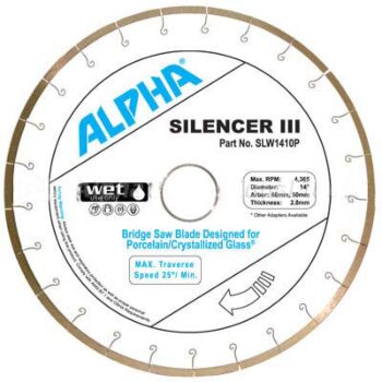 Alpha Silencer III Bridge Saw Blade for Porcelain/Crystallized Glass