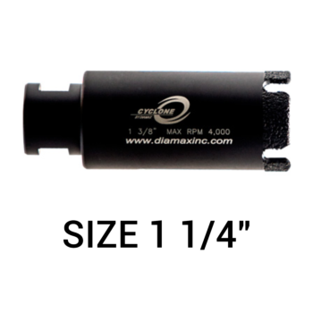 1-1/4" Cyclone Wet Vacuum Brazed Core Bit