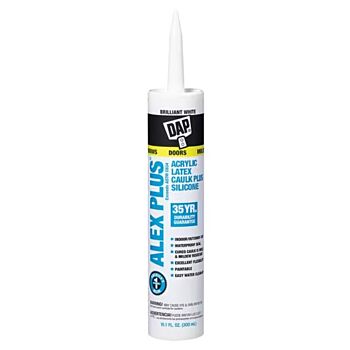 DAP Alex Plus 35 Year Acrylic Latex Caulking White 10.1 oz