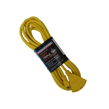 American Power Triple Tap Extension Cord 300V SJTW 25ft