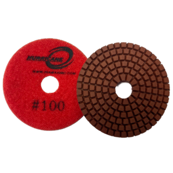 4" Hurricane Engineered Stone White 7 Step Polishing Pad #100