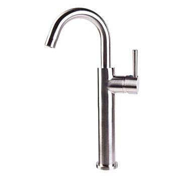 Single Hole Vessel Faucet Brushed Nickle Finish