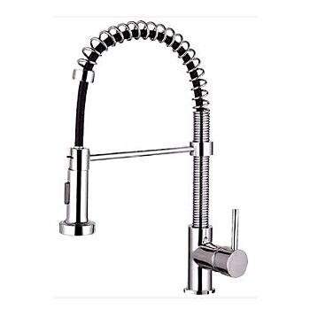 Single Handle Pull-Out Kitchen Faucet With Spring Coil Brushed Nickle Finish