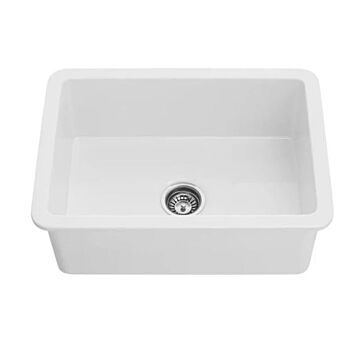 Topmount Ceramic Rectangle Bathroom Sink White