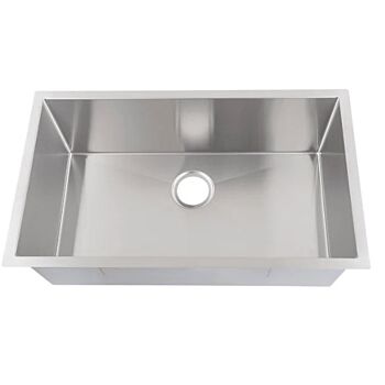 SWAN 32''x19'' Rectangle Stainless Steel SIngle Bowl Square Corners Sink