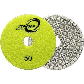 4" Typhoon Engineered Stone White 7 Step Polishing Pads